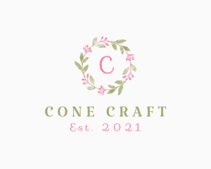 Watercolor Flower Wreath  logo design