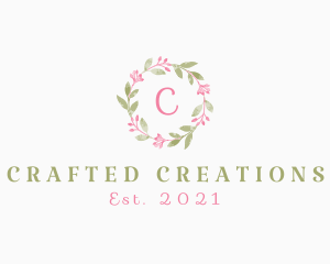 Watercolor Flower Wreath  logo design