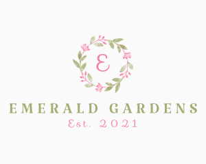 Watercolor Flower Wreath  logo design