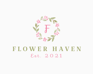 Watercolor Flower Wreath  logo design