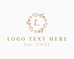 Watercolor Flower Wreath  Logo