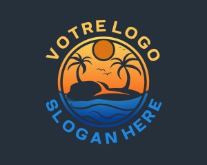 Vacation - Summer Island Beach Tour logo design