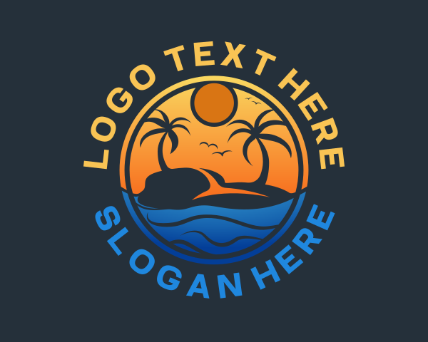 Aquatic - Summer Island Beach Tour logo design