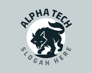 Alpha - Sneaking Wild Wolf logo design