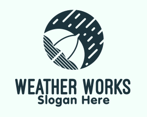 Meteorology - Umbrella Rain Weatherproof logo design