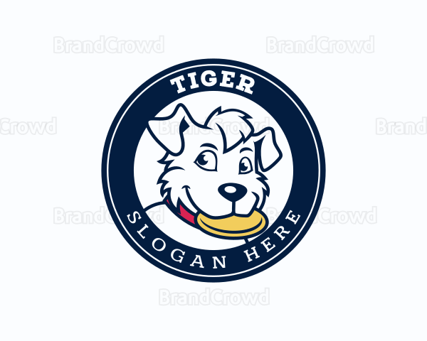 Animal Dog Frisbee Logo