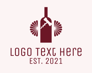 Spirits - Red Wine Bottle logo design