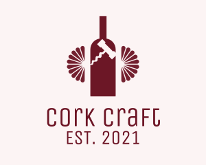 Cork - Red Wine Bottle logo design