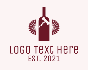 Booze - Red Wine Bottle logo design