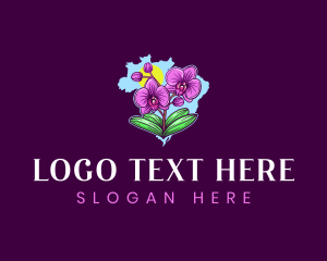 Botanical - Orchid Flower Botanical logo design