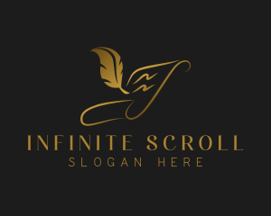 Scroll Quill Paper logo design