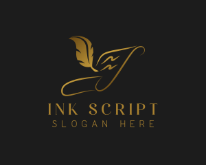 Scroll Quill Paper logo design