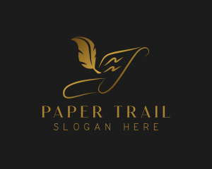 Scroll Quill Paper logo design