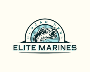 Marine Fish Swim logo design