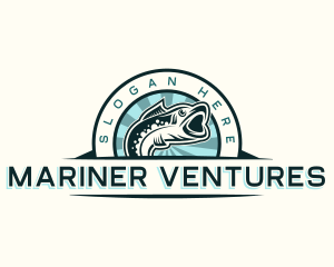 Marine Fish Swim logo design