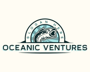 Marine Fish Swim logo design