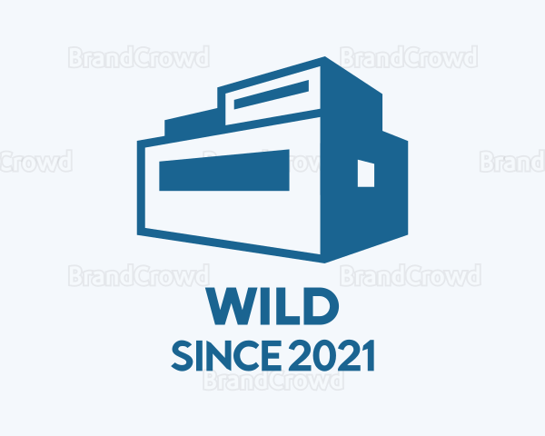 Blue Warehouse Building Logo