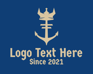 Nautical - Viking Crown Anchor logo design