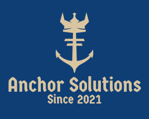 Viking Crown Anchor  logo design