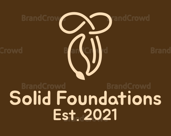 Brown Coffee Bean Logo