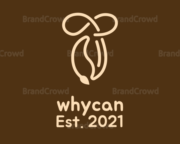 Brown Coffee Bean Logo