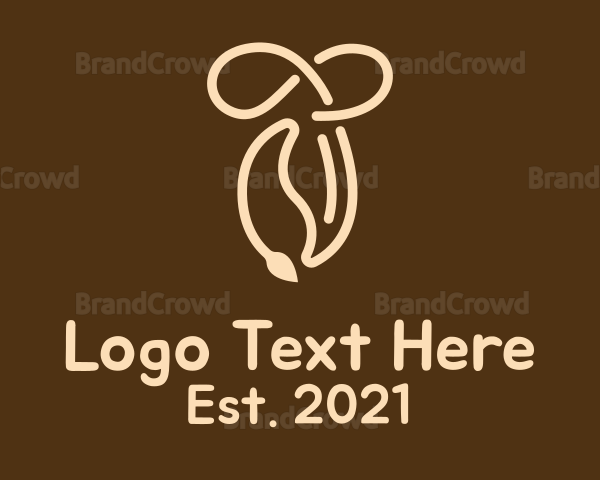 Brown Coffee Bean Logo