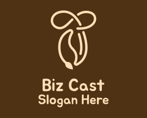 Brown Coffee Bean  Logo