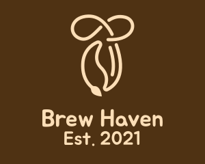 Brown Coffee Bean  logo design