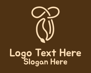 Brown Coffee Bean  Logo