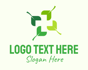 Green Leaf - Organic Medical Cross logo design