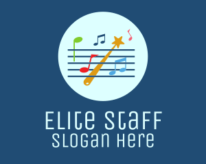 Musical Staff Notes logo design