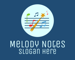 Notes - Musical Staff Notes logo design