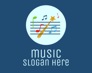 Musical Staff Notes logo design