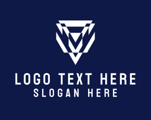 Letter V - Geometric Digital Gaming logo design