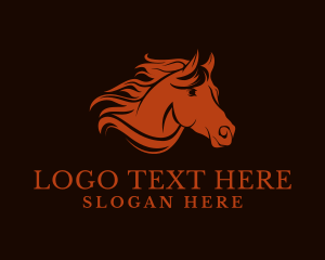 Horse - Equestrian Stallion Head logo design