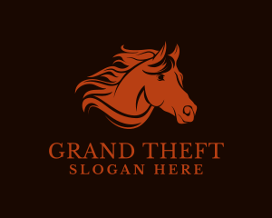 Cowboy - Equestrian Stallion Head logo design