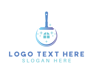 Clean - House Squeegee Cleaning logo design