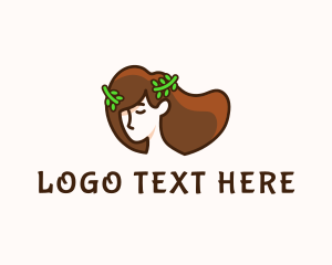 Girl - Bounce Hair Female Beauty logo design