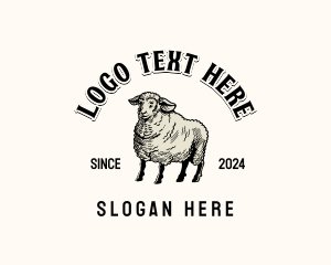 Hand Drawn - Farm Sheep Livestock logo design