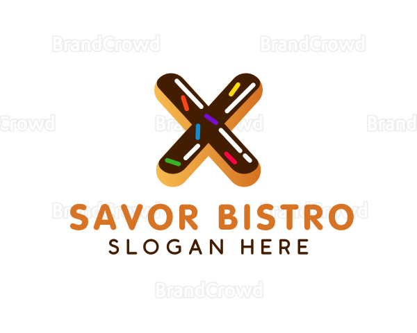 Sweet Donut Letter X Logo