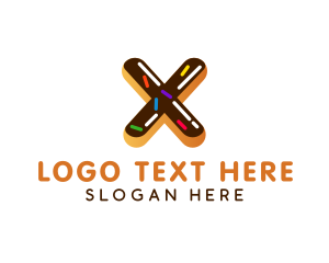 Doughnut - Sweet Donut Letter X logo design