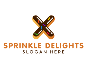 Sprinkle - Sweet Donut Letter X logo design