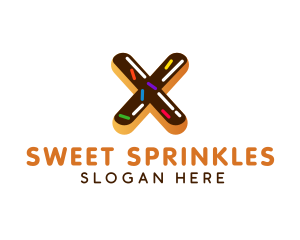 Sprinkles - Sweet Donut Letter X logo design