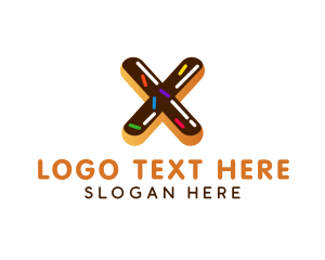 Restaurant - Sweet Donut Letter X logo design