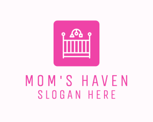 Mom - Baby Crib Cradle logo design