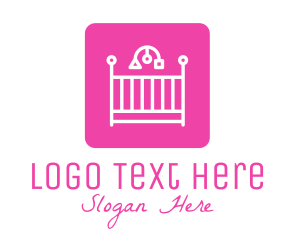 Baby - Pink Baby Crib logo design