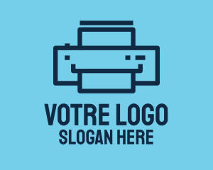 Simple Blue Printer Logo