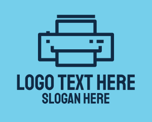 Digital Printing - Simple Blue Printer logo design