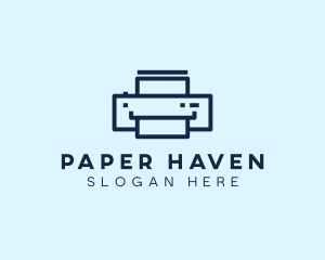 Office Supplies - Simple Blue Printer logo design