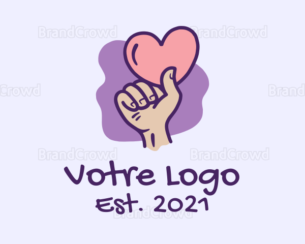 Valentine Heart Hand Logo